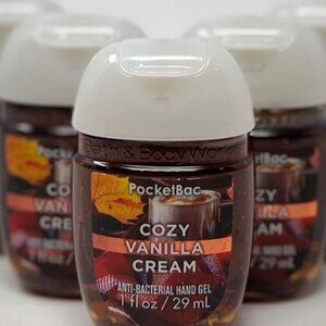 3 BATH BODY WORKS COZY VANILLA CREAM POCKETBAC ANTI BACTERIAL HAND GEL SANITIZER